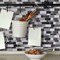 8 in x 8 in Silver and White Mosaic Foil Peel and Stick Paper Tile Backsplash (24-Pack)